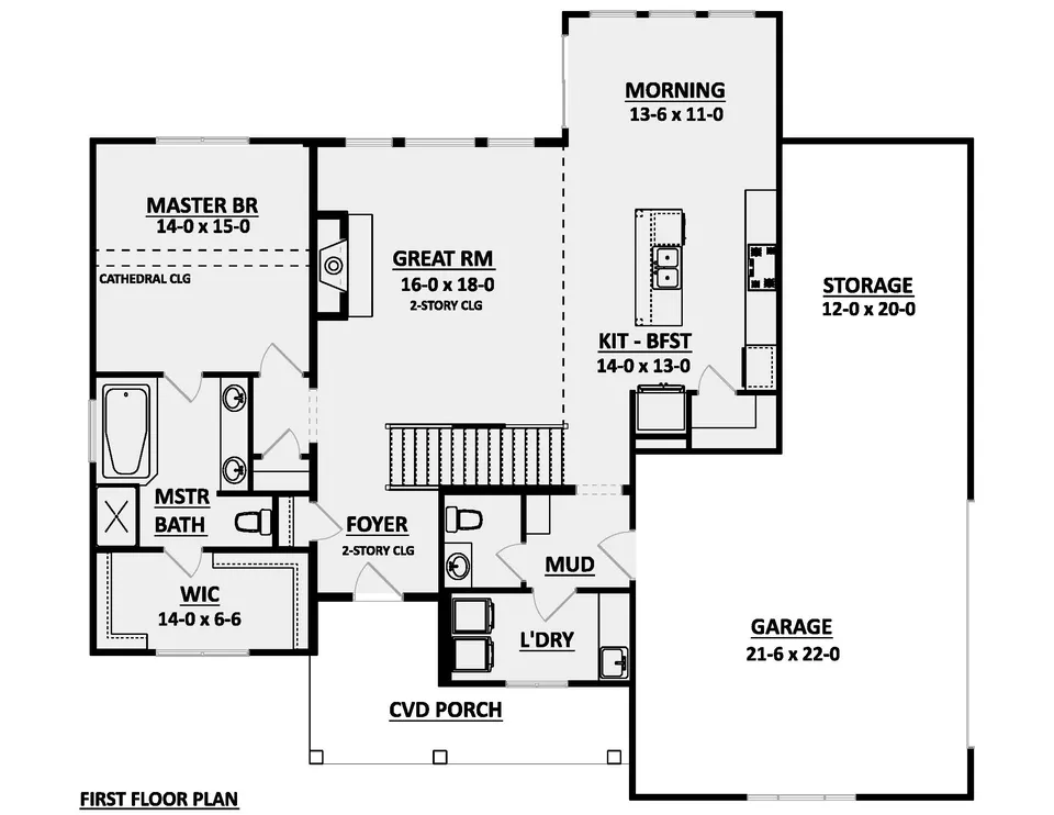 The Hopewell main level floor plan
